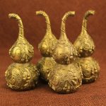 Objet Feng Shui : gourde Wu Lou gravée de divers symboles