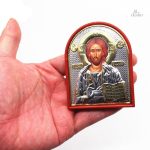 Icône de Jésus Christ avec une finition détaillée et expressive