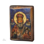 Icône religieuse représentant Saint Nicolas en prière