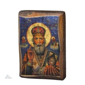 Icône religieuse représentant Saint Nicolas en prière