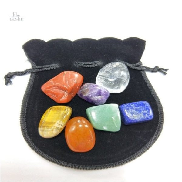 Pierres naturelles des sept chakras pour méditation