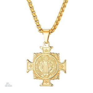 Médaille de Saint Benoît en métal argenté