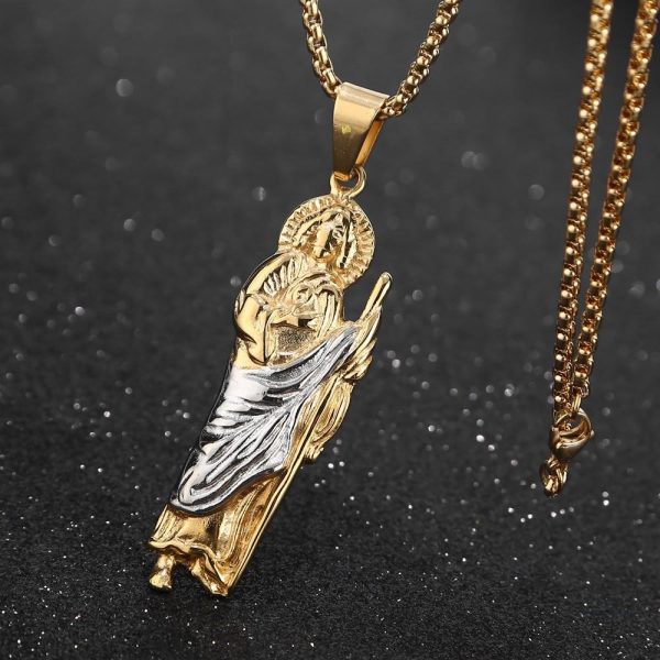 Pendentif Saint Jude avec chaîne en argent