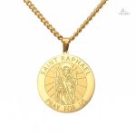 Médaille de Saint Raphaël en métal religieux