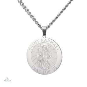 Médaille religieuse représentant Saint Raphaël