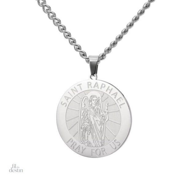 Médaille religieuse représentant Saint Raphaël