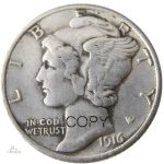 Mercury dime 1916, pièce porte-bonheur historique