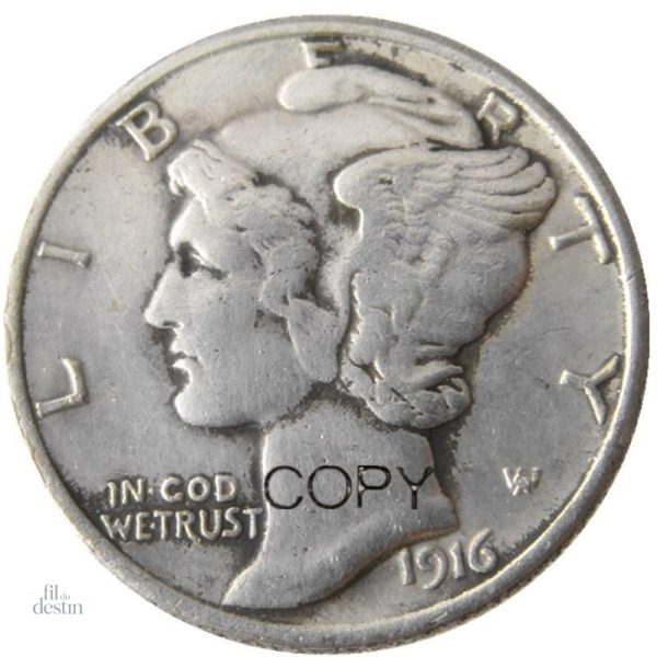 Mercury dime 1916, pièce porte-bonheur historique