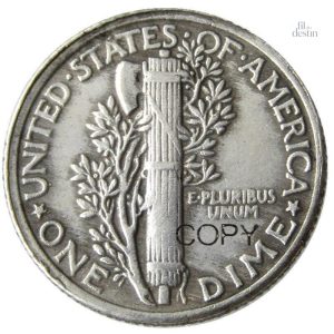 Pièce en argent Mercury dime, symbole de chance et de prospérité