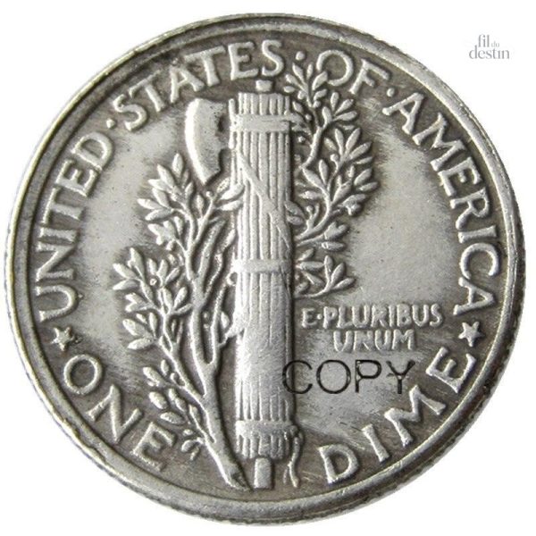 Pièce en argent Mercury dime, symbole de chance et de prospérité