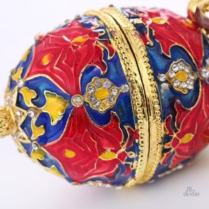 Porte-bonheur russe en oeuf décoratif rouge Fabergé