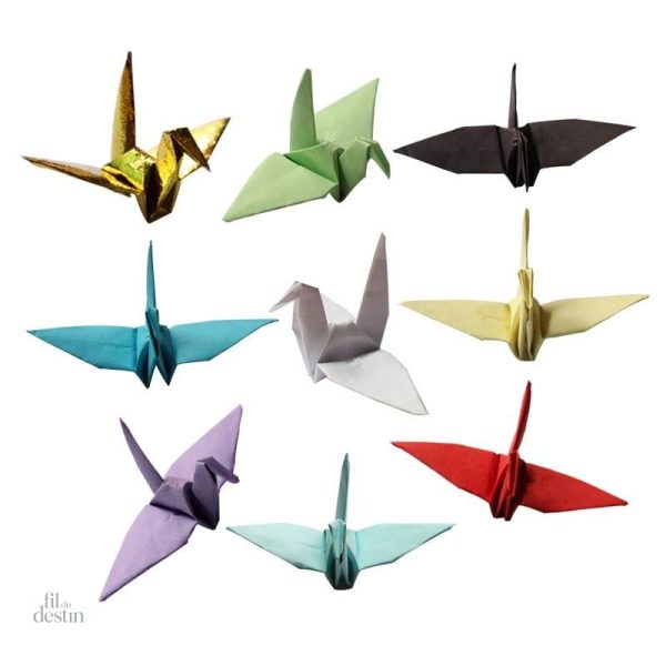 origami-de-grue-japonaise-1 Origami de grue japonaise en papier coloré, symbole de bonheur