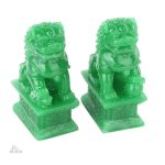Paire de chiens Fu en aventurine, symbole de protection