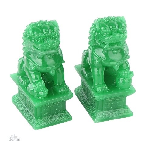 paire-de-statuettes-des-chiens-fu-1 Paire de chiens Fu en aventurine, symbole de protection