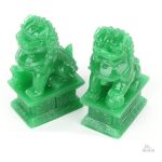Statues de chiens Fu, décoration Feng Shui en aventurine