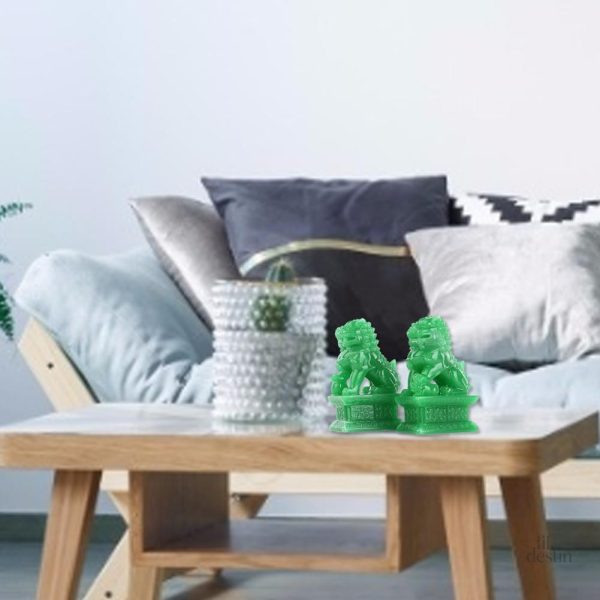Chiens protecteurs en aventurine, amulette Feng Shui