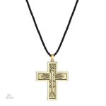 Pendentif croix gravée du Chrisme sauveur en argent