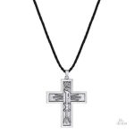 Pendentif porte-bonheur croix avec gravure sacrée