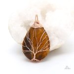 Délicat pendentif arbre de vie avec larme en cristal
