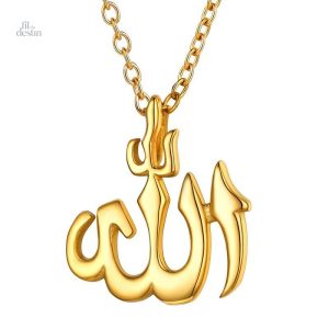 Pendentif Allah en métal, symbole spirituel et porte-bonheur