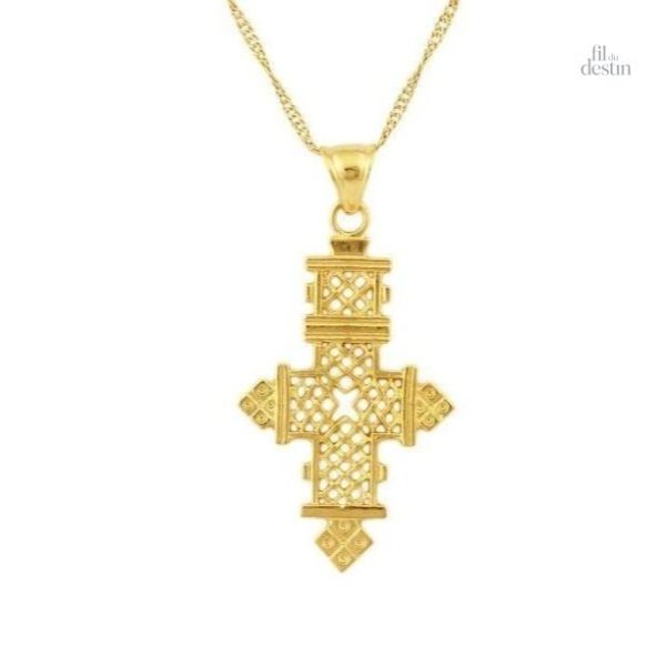 pendentif-avec-une-croix-ethiopienne-1 Pendentif croix éthiopienne en métal argenté