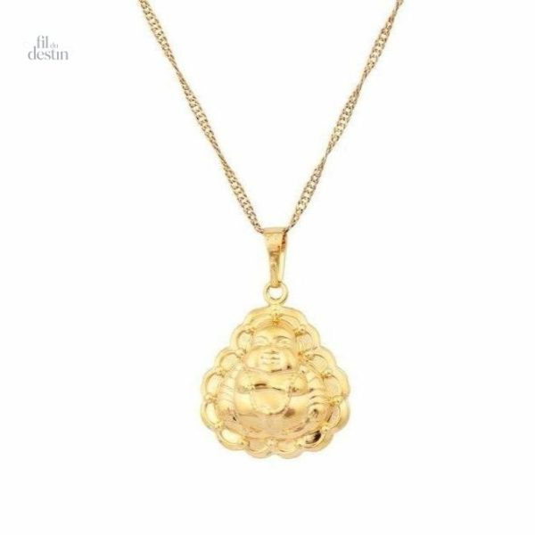 Pendentif Budai porte-bonheur en métal doré