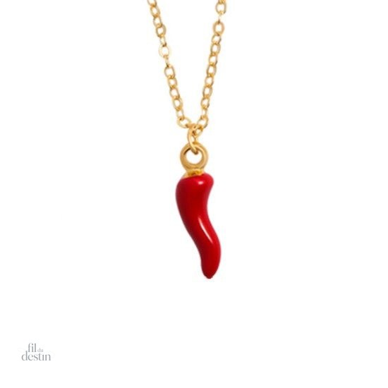 pendentif-de-cornicello-rouge-1 Pendentif cornicello rouge en style porte-bonheur