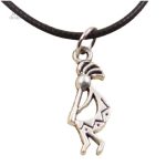 Pendentif Kokopelli porte-bonheur en métal fin
