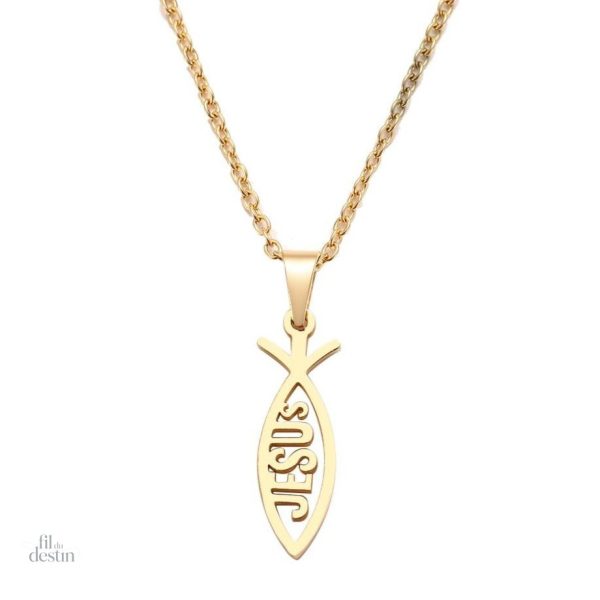 pendentif-de-lichthus-chretien-1 Pendentif Ichthus chrétien en style porte-bonheur