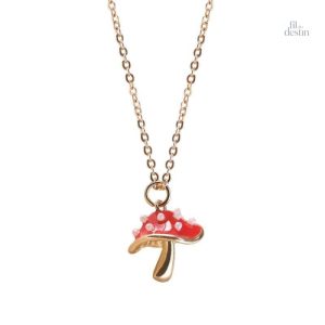 Pendentif champignon hallucinogène, porte-bonheur unique