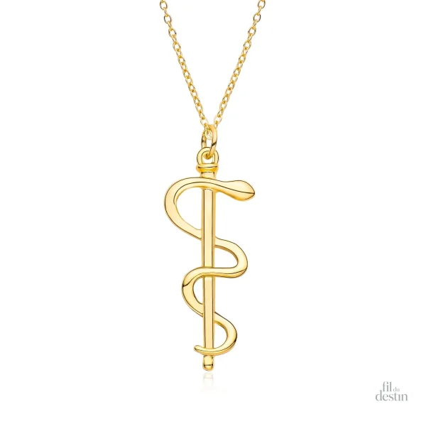 pendentif-du-baton-asclepios-1 Pendentif Asclépios en motif bâton porte-bonheur