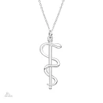 Bâton d'Asclépios en pendentif élégant et symbolique