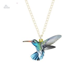 Pendentif colibri coloré, symbole de porte-bonheur