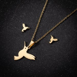 Pendentif colibri en métal, symbole de chance et d'espoir