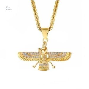 Pendentif Faravahar porte-bonheur en métal symbole de protection