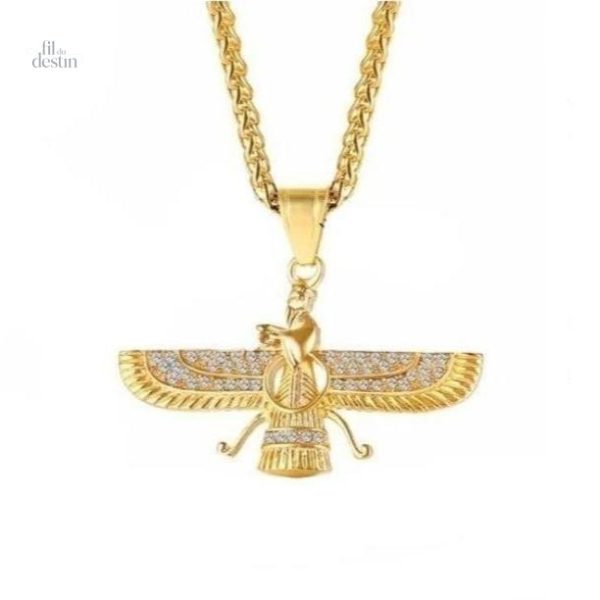pendentif-du-faravahar-1 Pendentif Faravahar porte-bonheur en métal symbole de protection