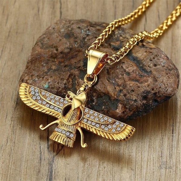 Pendentif Faravahar, symbole perse de la sagesse et de la force