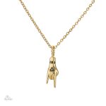 Pendentif porte-bonheur mano cornuto en métal argenté