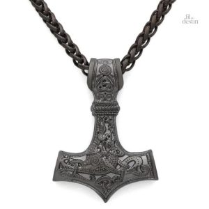 Pendentif marteau Mjolnir, symbole de force et protection