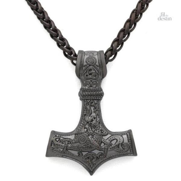 Pendentif marteau Mjolnir, symbole de force et protection