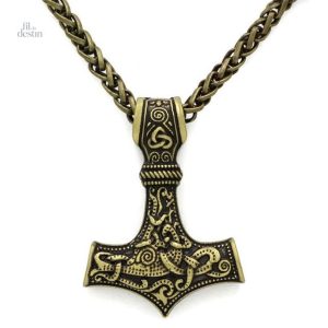 Pendentif porte-bonheur Mjolnir, design inspiré par la mythologie