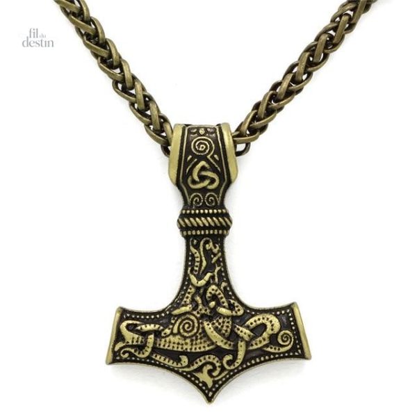 Pendentif porte-bonheur Mjolnir, design inspiré par la mythologie