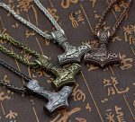 Pendentif en métal Mjolnir, talisman de protection viking