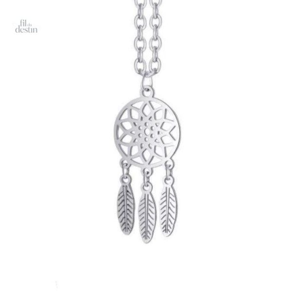 Pendentif porte-bonheur attrape-rêve avec plumes