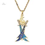 Pendentif cimeterres arabes, symbole de protection et chance