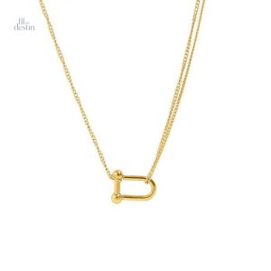 Pendentif fer à cheval porte-bonheur en métal