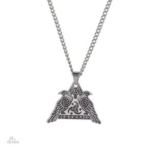 Pendentif Huginn et Muninn, symbole de protection et de chance