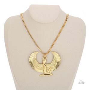 Pendentif Isis orné d'ailes symboliques et porte-bonheur