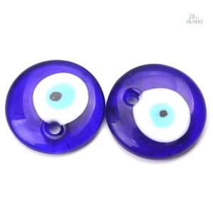 Pendentif Nazar Boncuk en verre bleu, symbole de protection
