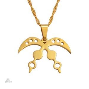 Pendentif Akofena, symbole porte-bonheur en design épuré